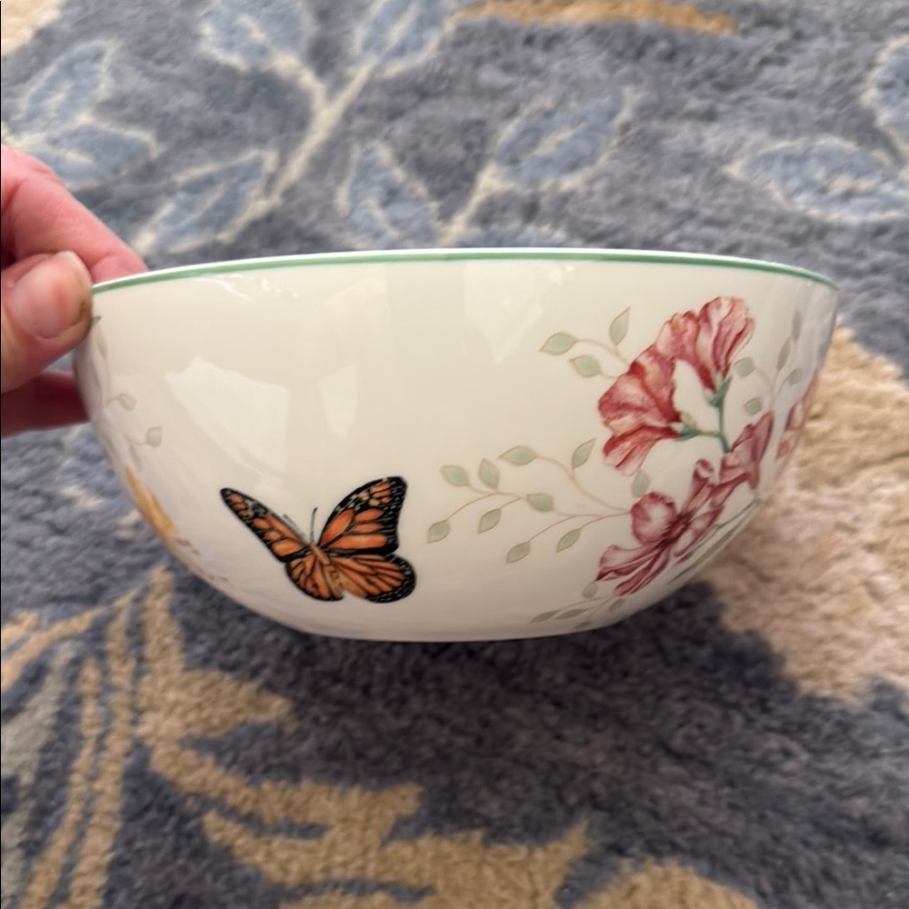 Lenox Butterfly Meadow Bowl with Floral Design